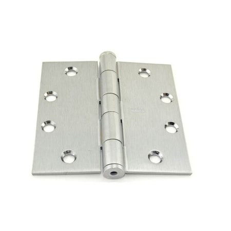 Best Hinges 4-1/2inx4-1/2in Steel Full Mortise Standard Weight Square Corner Hinge # 050038 Satin Chrome F17941226D